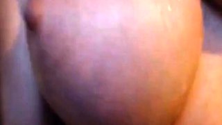 Big-Titted Brunette Dildo Ride on Webcam