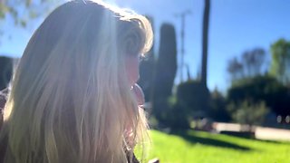 Outdoor handjob on beach with cumshot