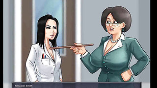 Summertime saga: MILF professor walks around the college with dildo in her pussy ep 73