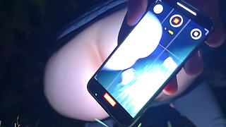 Peeing Out Cum After Sex by the Road