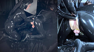 Latex Gas Mask Double Anal Fisting