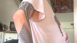 Skinny Goth Huge Belly Rapid Pregnancy at the Doctors Office
