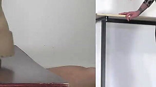 Slave's Orgasm Under Mistress Tatjana's White Boots Pp a