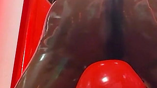 Facesitting Lesson: He Is Completely Addicted to His Rubber Goddess's Latex Ass