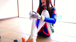 MyKinkyDope DVa OverWatch Cosplay Handjob FootJob JOI Video