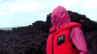 Amateur redhead masturbates then gives a blowjob