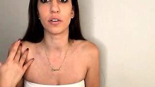 Hot Webcam Brunette in Stockings Masturbates with a Dildo