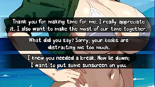 The date with Tsunade on the beach. Topless of Naruto's biggest natural tits.