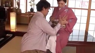 Japanese Mother Fucking In Kimono with Son