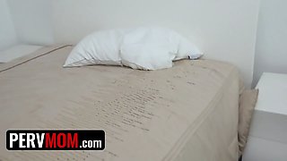 Pervmom - sinful step-mom titty-fucks her stepson's rod and gulps his sticky cream