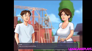 Busty mature MILFs take over the house in summertime saga