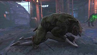 Cute Anime Hentai: Fallout 4 Monster Fuck in the Crash Lair