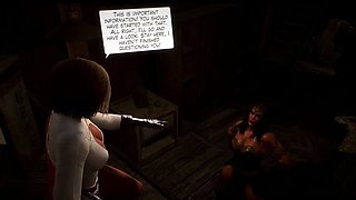 Two 3d cartoon cuties are ready for their bath