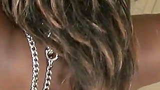 Chubby Black Girl with Big Tits Gets Spanked and Cummed on by a White Cock.