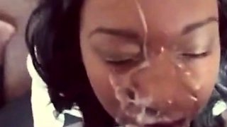 Ebony Amateur's Massive Facial