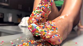 Black Guy Fondling Ebony Milf Juggs And Licking Cunt