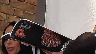 Two Hot Sexy MILF Wives Play with a Small Dick Guy and Leave Him Frustrated After Giving a Slow Handjob by Cock Teasing