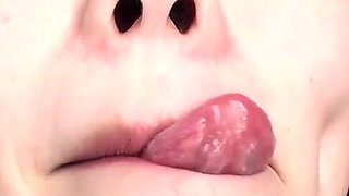 The Dry Mouth and Tongue of Soyo Higashiyama in Extreme Close-up