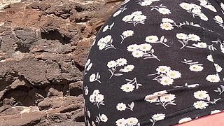 POV No Panties Under Short Dress on the Public Beach