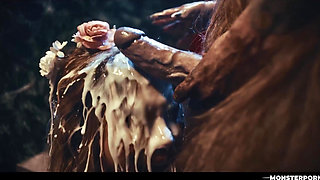 Hardcore Monster Fucking Parody - Futa Minotaur Medieval Fantasy with Ava Amira Swallowing Cum