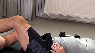 Neighbors Busty Wife Fucked in the Gym Room with Long Dick