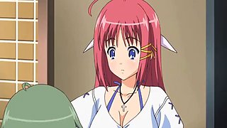 Anime swimsuit student jerking off and fucking wet pussy