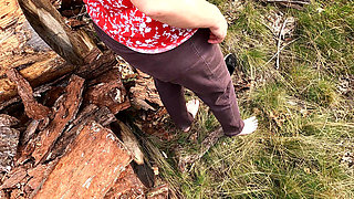 Vagina and Tit Punishment in the Woods