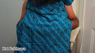 Desi Indian Hot Rich Aunty Fucked by Cleaner on the Chair While Her Husband Was Watching TV in Hall