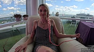 Teen Adele's naughty solo session with her natural tits and ink