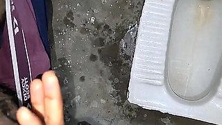 Desi Bhabhi Holding Stepbrother-in-law's Penis and Making Him Pee and Peeing Herself