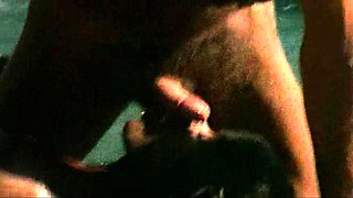 Gorgeous brunette lesbians fuck outdoors