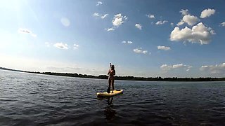 Big-Ass Blonde's Naked Walk on a Paddleboard