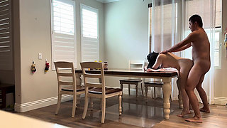 Fuck My Buddy's Wife on the Dining Table While He's Out of Town