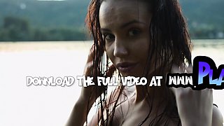 Czech teen Elilith posing naked at beach