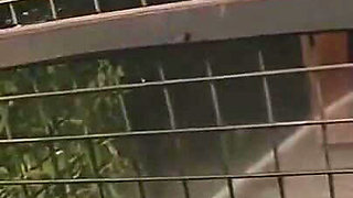 Insatiable Brunette MILF Takes Two Studs Poolside