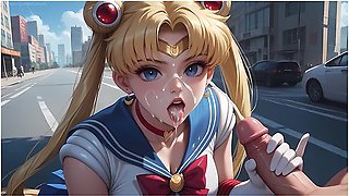 Usagi Tsukino Hard Anal Sex On Public With Sailor Moon, Car Toon And Kazumi Nanase