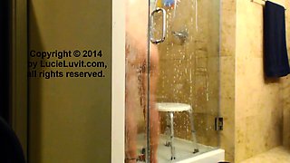Amateur shower and masturbation