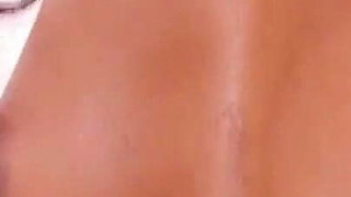 Sexy ebony teen Ashley Pink POV no hands bj and cum swallow