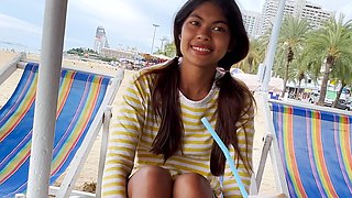 Cute Thai teen big dick in petite pussy