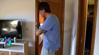 Secret First Threesome! Young Man & Mature Man Fuck Blonde Petite Teen Together