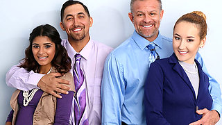 Office Swap: Horny Stepdads Trade Teeny Stepdaughters