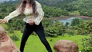 Latest outdoor exposed and tease video