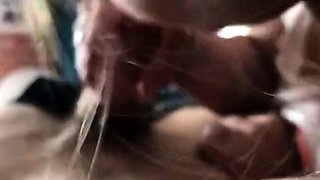 Cute College Girl Gives a Blowjob and Swallows
