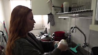 PUTTING EMME TO SUCK IN THE KITCHEN (EMME WHITE)