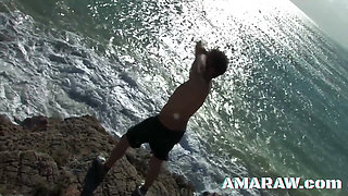 Redhead Yara getting rough fucked by the beach too damn well