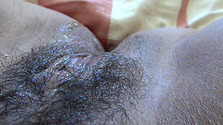 Horny mommy orders stepson to lick her hairy pussy before college