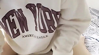 Woman Plays and Masturbates with Her Pillow