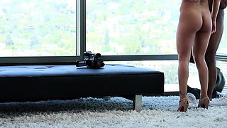 Big cock loving amateur blonde rides dick anally