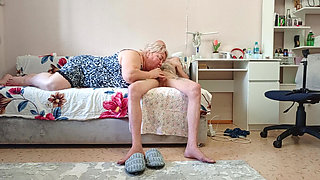 Stepmom Sucks Cock and Gets Cum in Her Throat