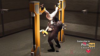 Tempting baby girl at BDSM sex